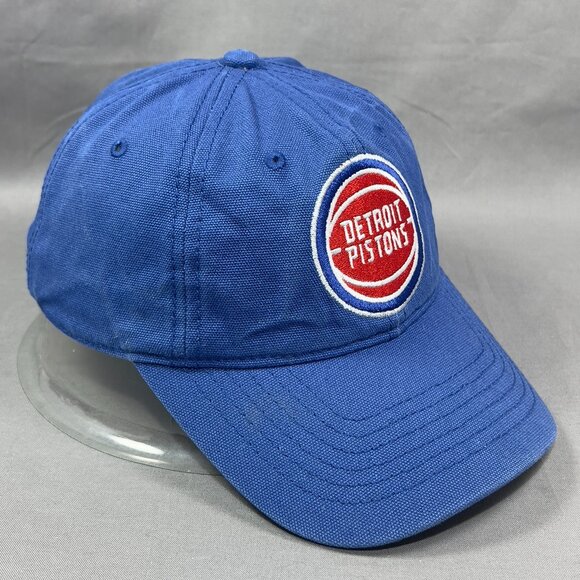 Detroit Pistons NBA Strap Back Cap Hat Blue Basketball Athletic Logo Dad Mens - Picture 6 of 12